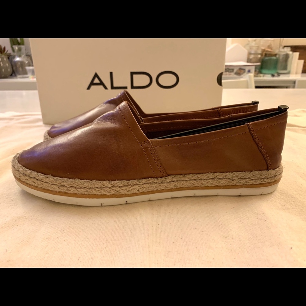 Aldo Telassi Espadrille Leather Shoes in Cognac